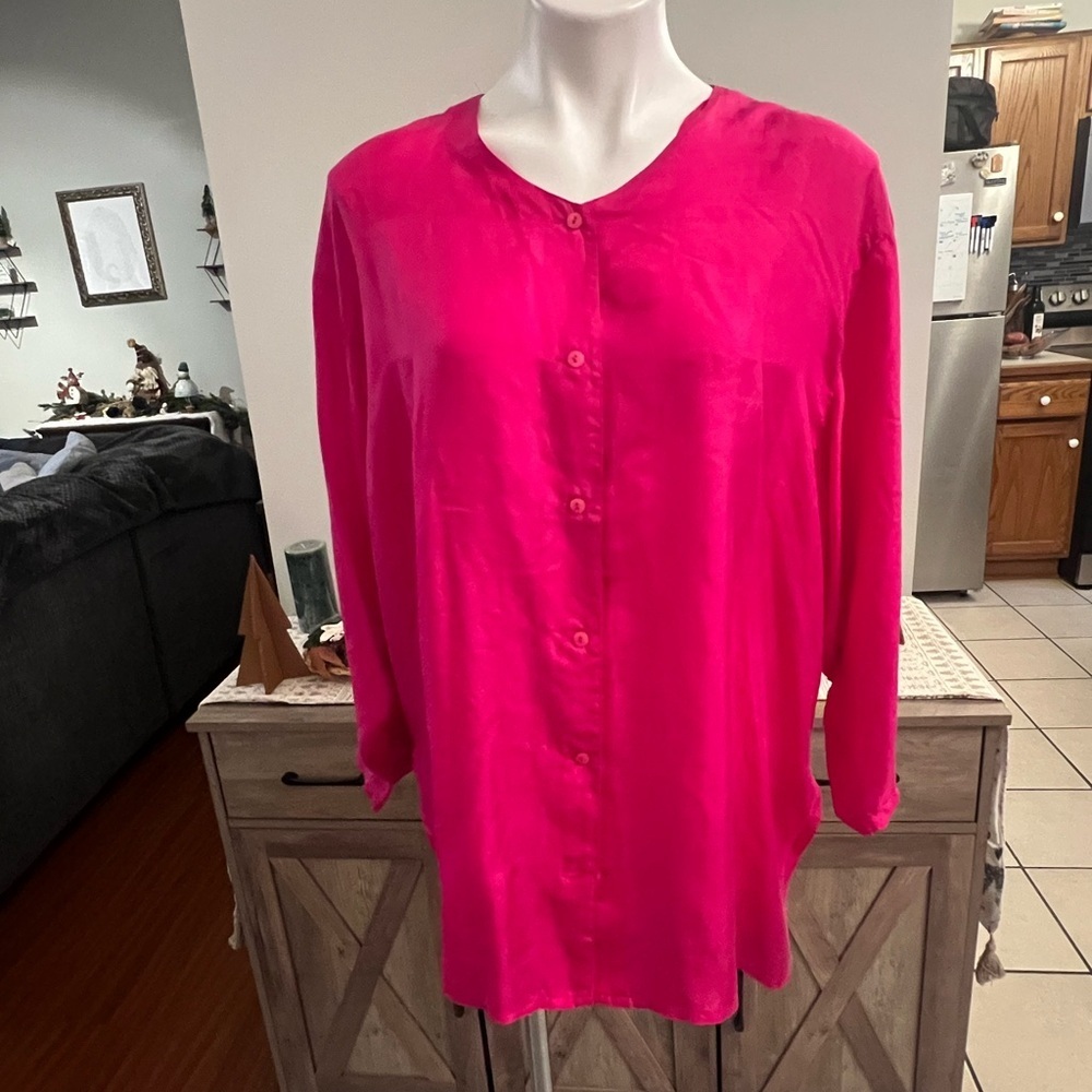 Silk sensation pink women’s blouse